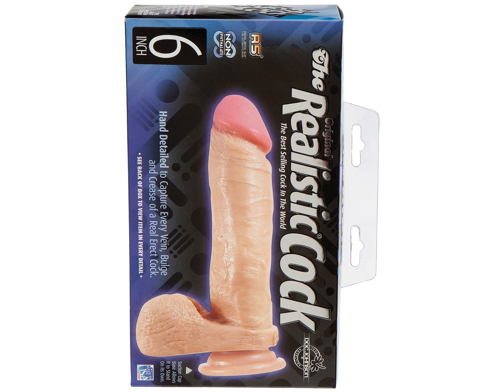 Realistic Cock w/Balls - White